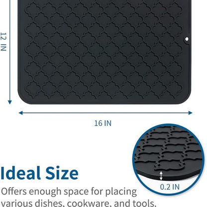 Raised groove texture of black silicone drying mat