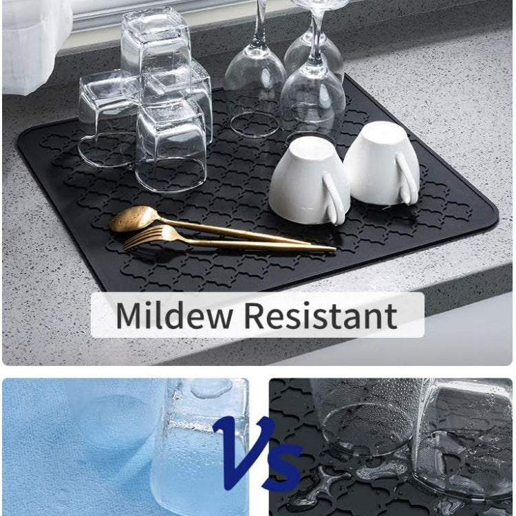 Silicone drying mat with cups and utensils